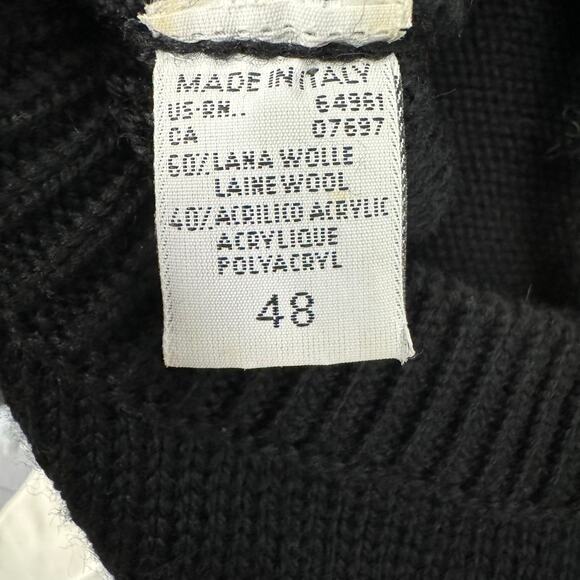 Vintage Benetton Italy Wool Blend Black Knit Southwest Aztec Graphic Sweater - Picture 7 of 7